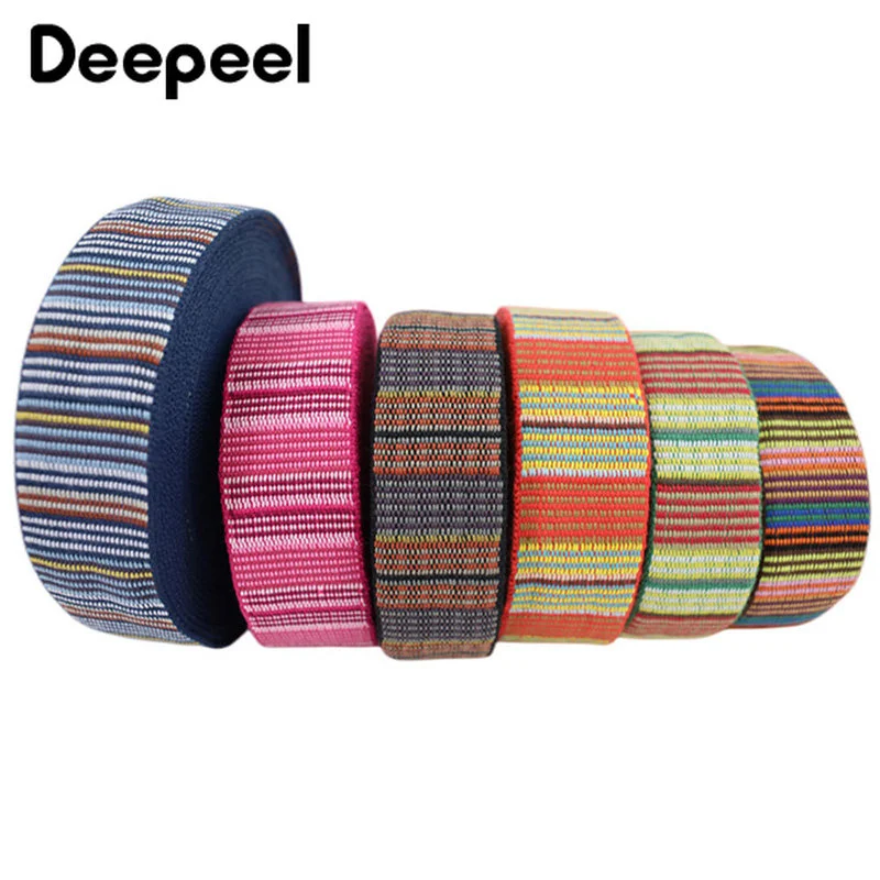 2/5Meter 38mm Ethnic Jacquard Webbing Thicken Cotton Strap Decorative Ribbon Bag Belt Clothes Waistband Shoes Sewing Accessories