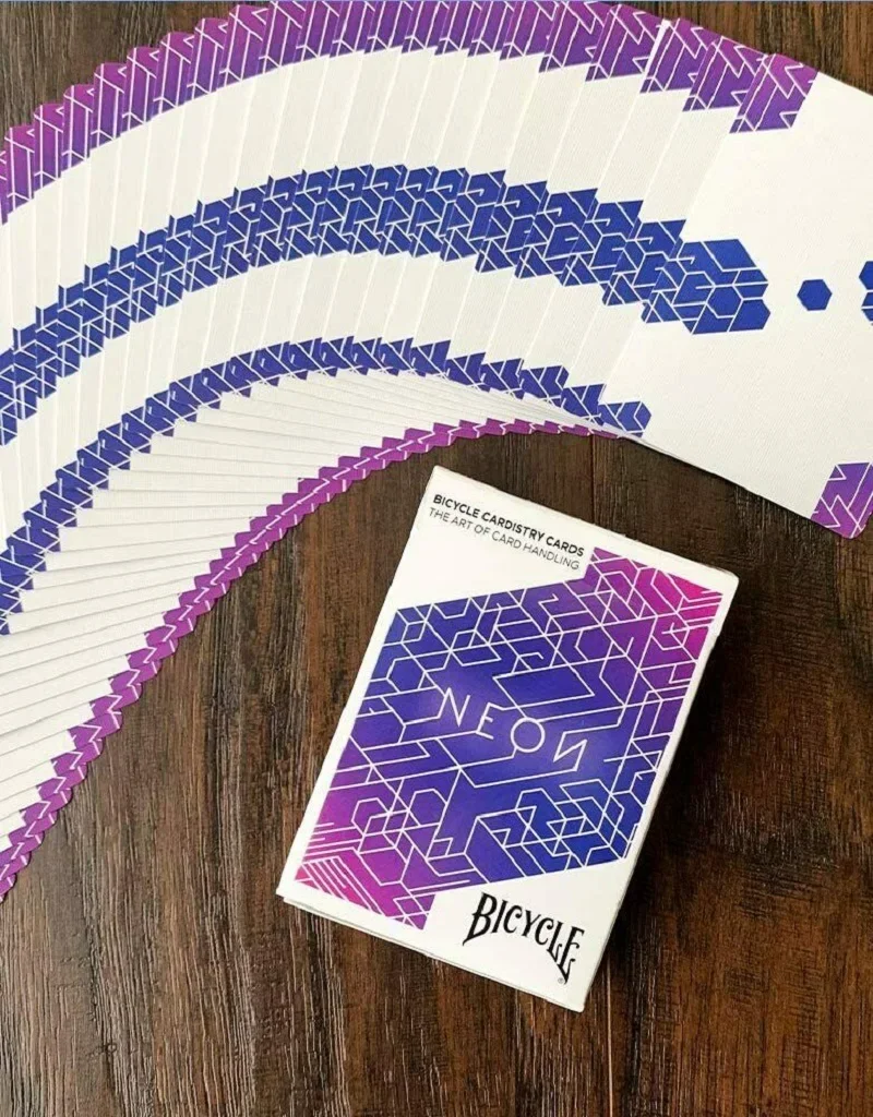 Bicycle Neon Cardistry Cards Purple USPCC Collectible Deck Poker Card Games Card Magic Magia Magie Magicians Prop Accessory