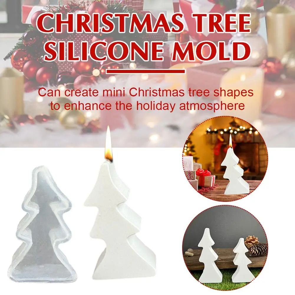 Caja de almacenamiento de árbol de Navidad, moldes de silicona para decoración del hogar, árboles, bandeja de vela de escayola de Navidad, molde, tarro, taza, yeso de resina Cr U5D4