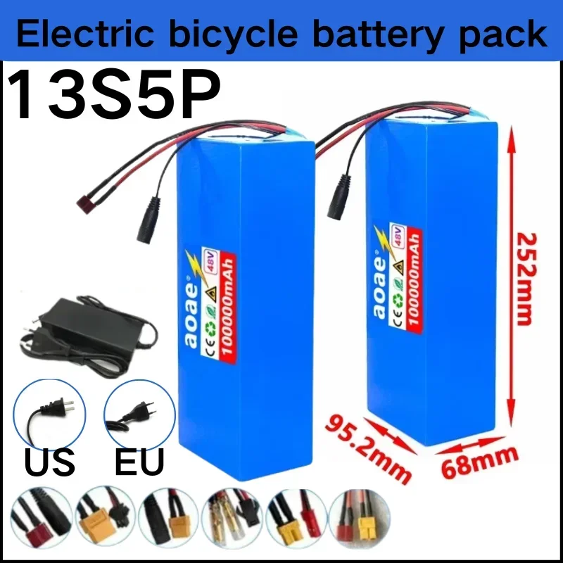 

48V 13S5P 18650 Lithium Battery Pack 100Ah Suitable for electric scooters, mountain bikes 250-1000W+charger