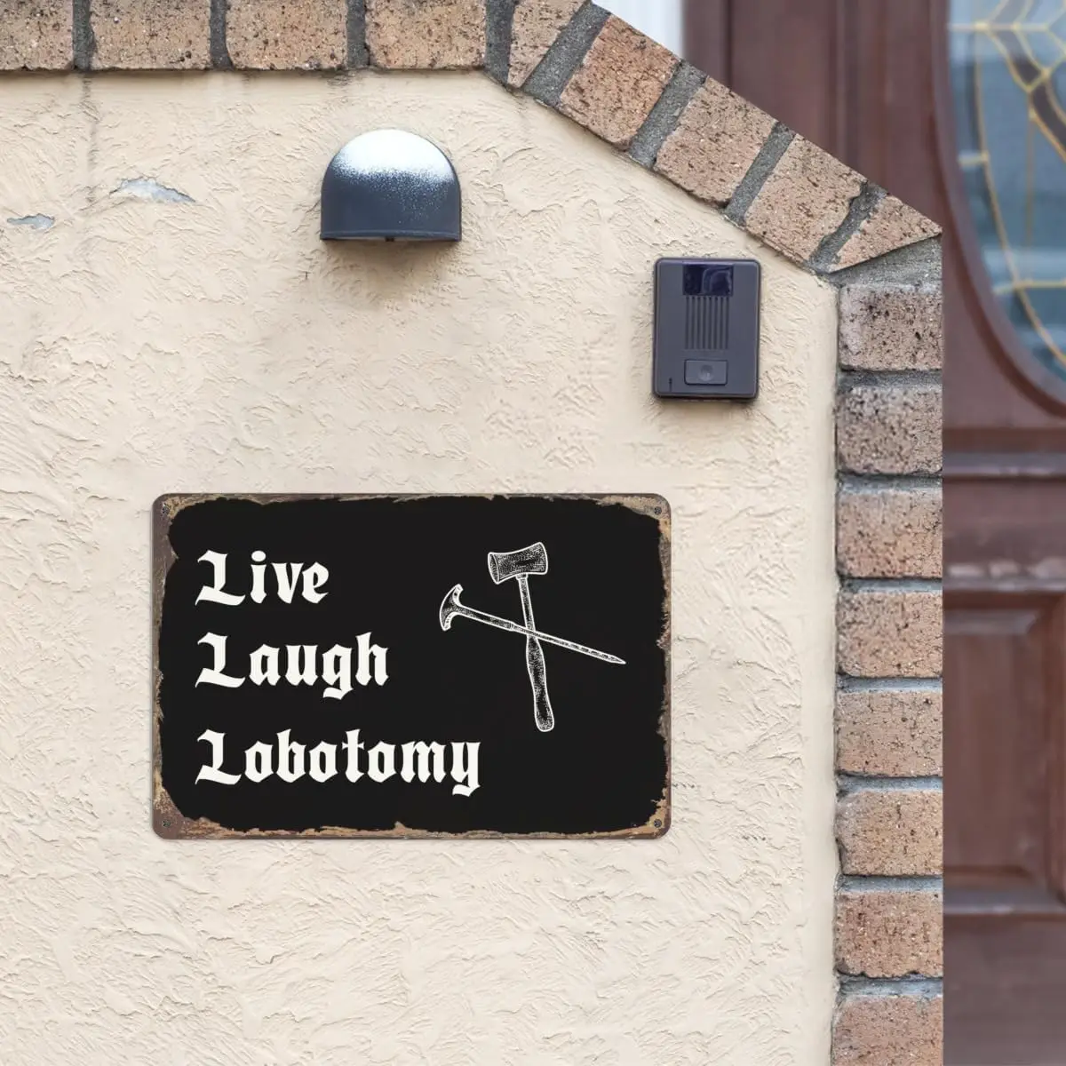 Funny Office Signs Live Laugh Lobotomy Wall Decor Lobotomy Metal Sign Gothic Sign Room Decor Witchy Metal Tin Sign 12 X 8 Inch