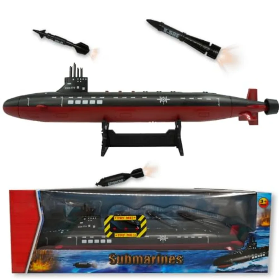 

Toy Submarine Military Toy Naval Ship with Launching Function Model Ship with Sound Effects Army Toy War Ship Play Set for 16.5
