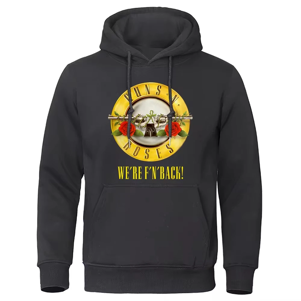 

Guns N' Roses We'Re Back Metal Rock Style Hooded Mens Hip Hop Crewneck Hoodies Autumn Oversize Hoodie Harajuku Unisex Clothing