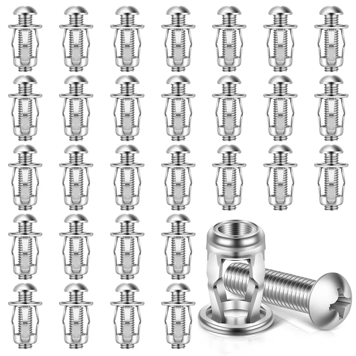 AA25 M8x30mm Heavy Duty Hollow Wall Anchors,Zinc Plated Steel Hollow Drive Wall Anchor Screws for Drywall, Tile,30 PCS