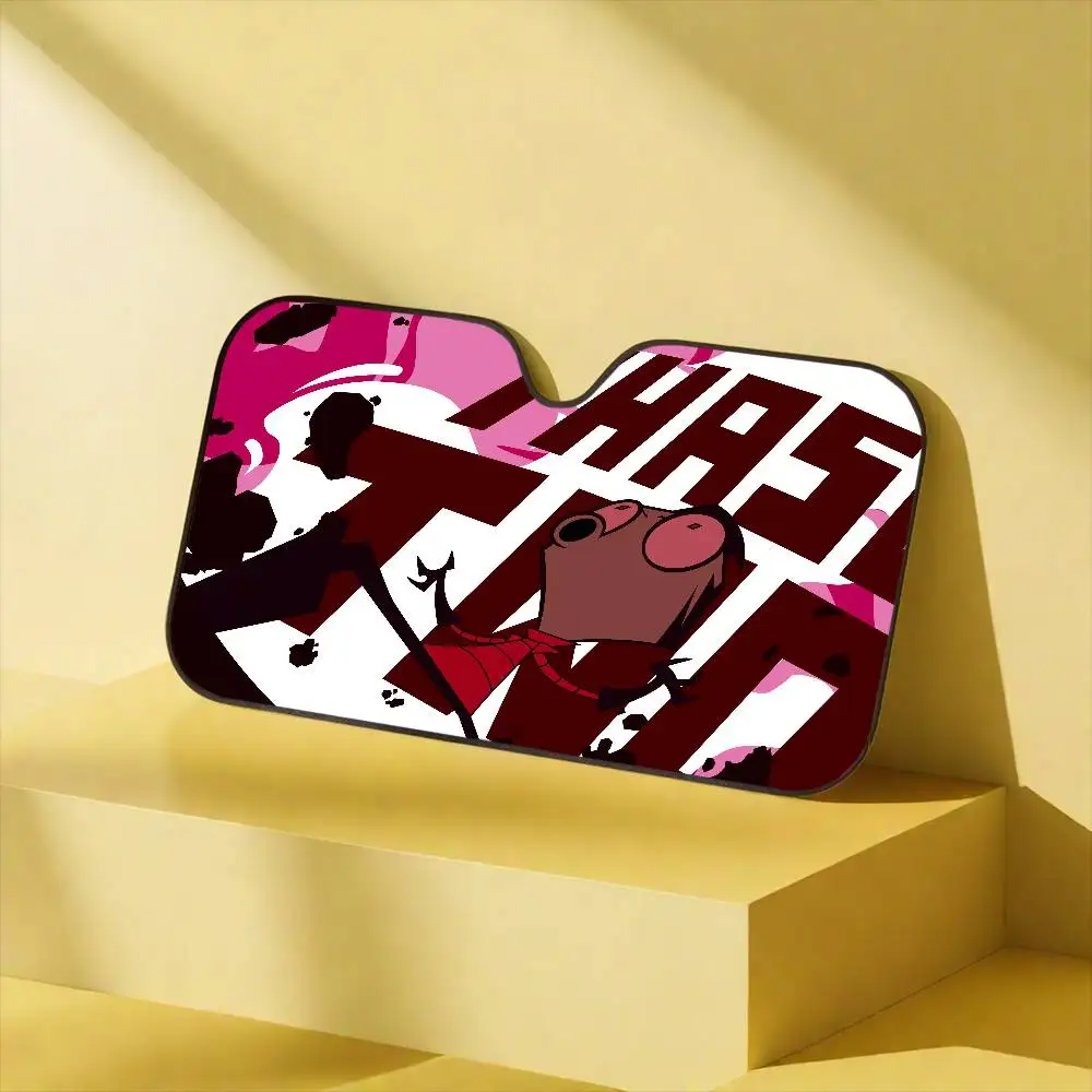 Kartun-Invader Zim Enter-Kartun-Florpus Tirai Kerai Mobil Kaca Depan Perlindungan Anti-UV Pelindung Pendingin Naungan Matahari Depan