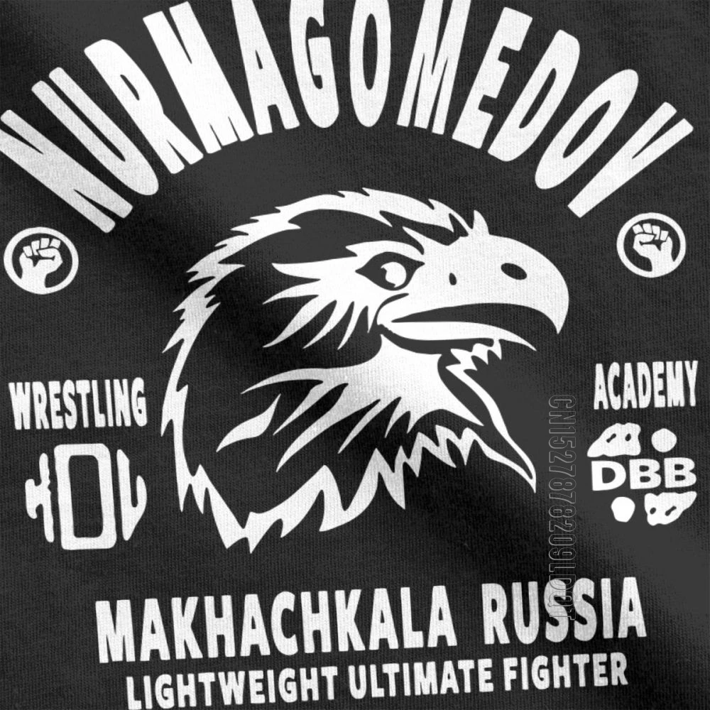 Khabib nurmagomedov男性のtシャツmmaファイターdagestanロシア綿男性tシャツ基本tシャツoネックtシャツオリジナルトップス