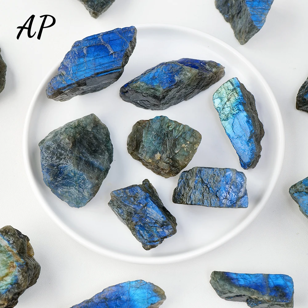 1pc Natural Labradorite Crystal Raw Stone Rough Mineral Specimen Blue Light Stone Healing Stone Handicraft Decorate Stones