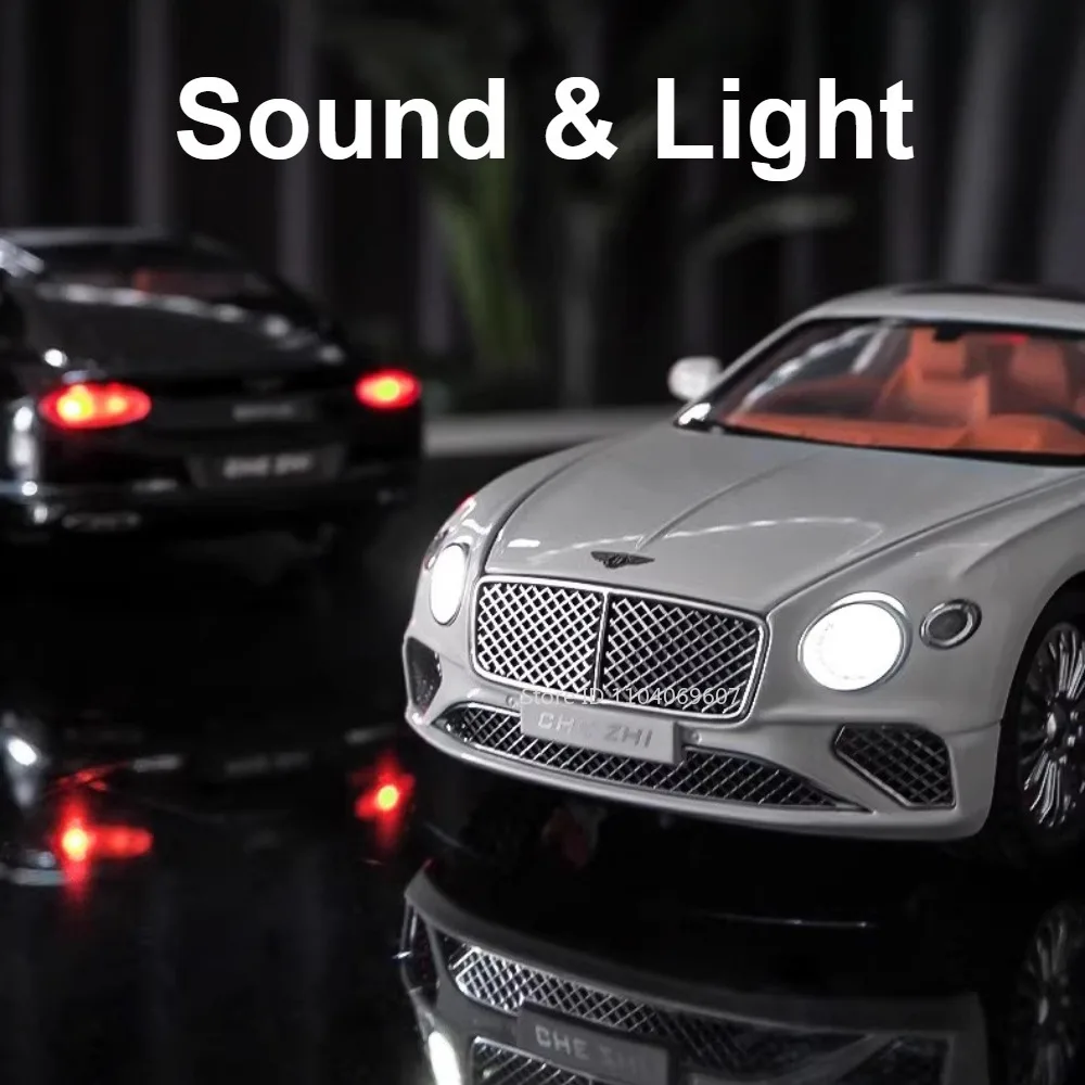 1:24 Scale Continental GT Alloy Car Model Toy Pull Back Diecast Metal Sports Cars Models Simulation Sound Light Collection Gifts