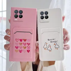 Cartoon Card Slot Holder Phone Case For Oppo Realme 8 Pro C21Y C25Y 8i 9i 9 Pro C31 C30 C33 10 C55 Pro 4G 5G Wallet Back Cover