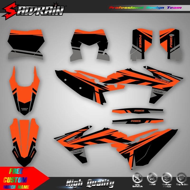 Sawrain Motorcycle Sticker Custom Team Graphics Decals Kit For KTM 23-24SXF 24-26EXC
