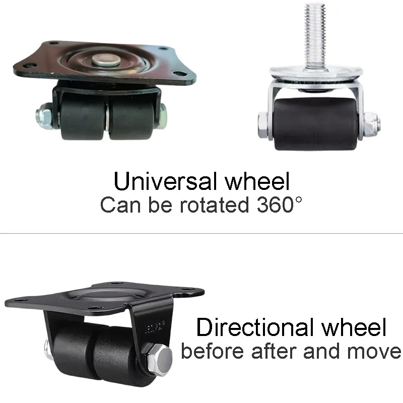 1 Inch Caster Wheels with screw M12x35 Universal Heavy duty Low Center Gravity Load Widened Wheel Surface Anti Wear for Freezer