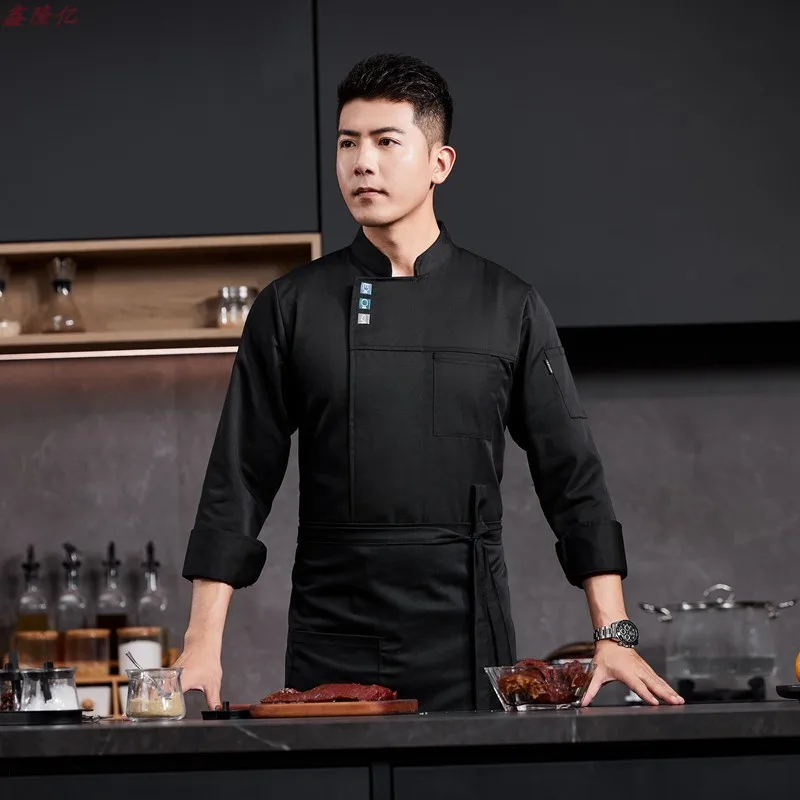 Catering Hotel restaurante cocina uniforme de trabajo de manga larga pastelería panadería camarero uniforme de Chef para hombres