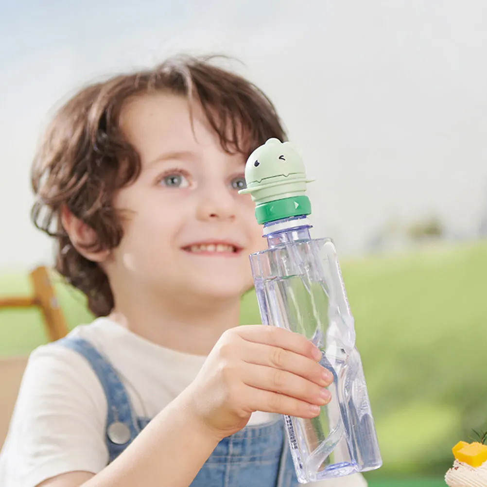 

2Pcs Dinosaur Cartoon Straw Water Bottle Cap Safe Spill Proof Reusable Bottle Adapter Kids Straw Lid Colored Lids