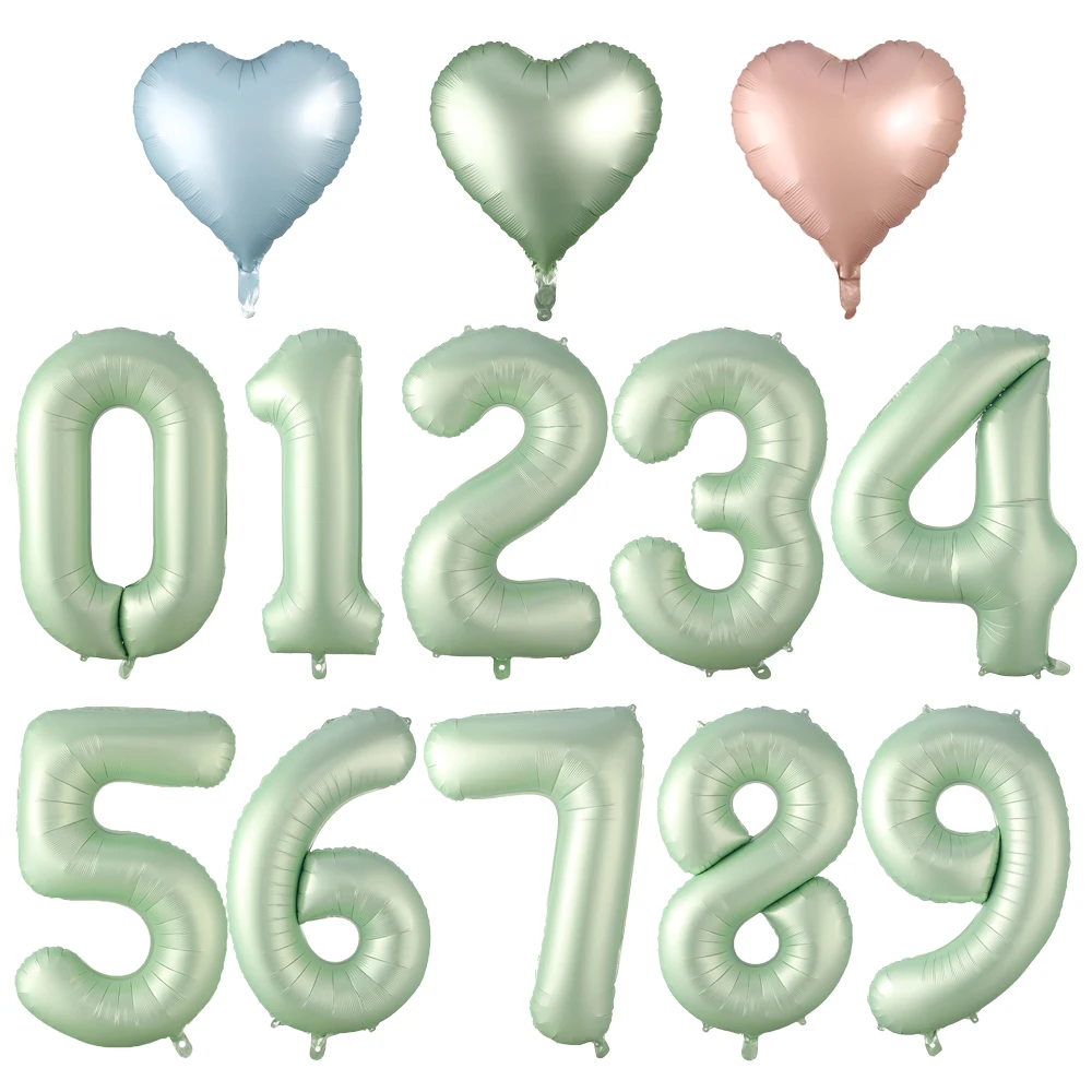 

40inch Vintage Green Number Balloon Olive Green 0-9 Large Digital Foil Helium Ball Wedding Birthday Party DIY Supplies Baby Show