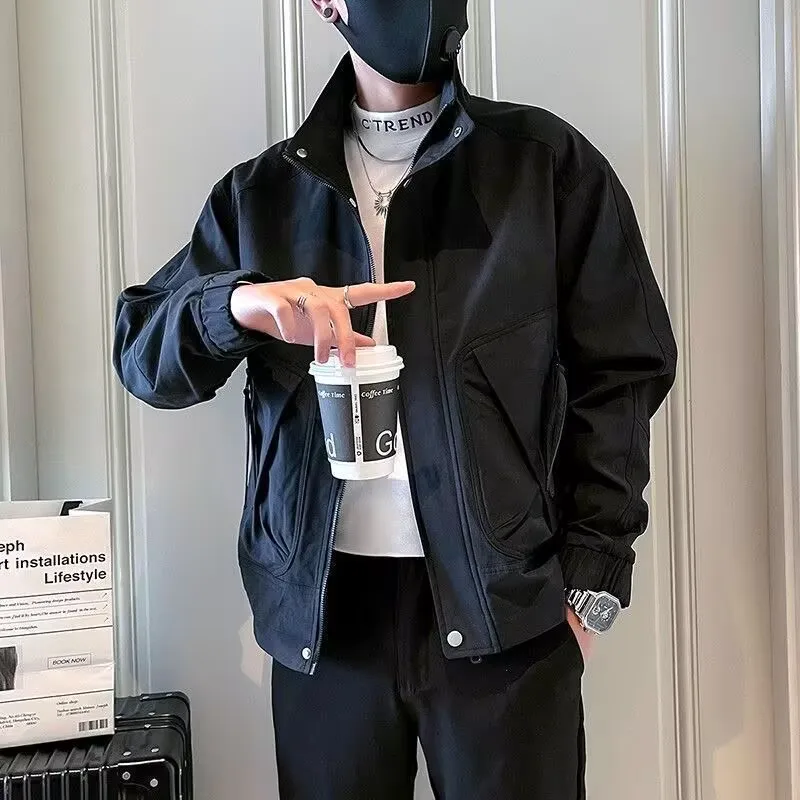 

Men's Tie Dye Jaet Spring Autumn Faion Brand Haome Workwear Jaet 2025 New Men's Spring Top Slim Fit ket Detail Ir...