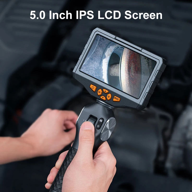 TESLONG TD500 5.5mm Lens Articulating Borescope 1080P 5 Inch IPS Screen Two Way 360° Steering Endoscope Camera with WIFI image 5