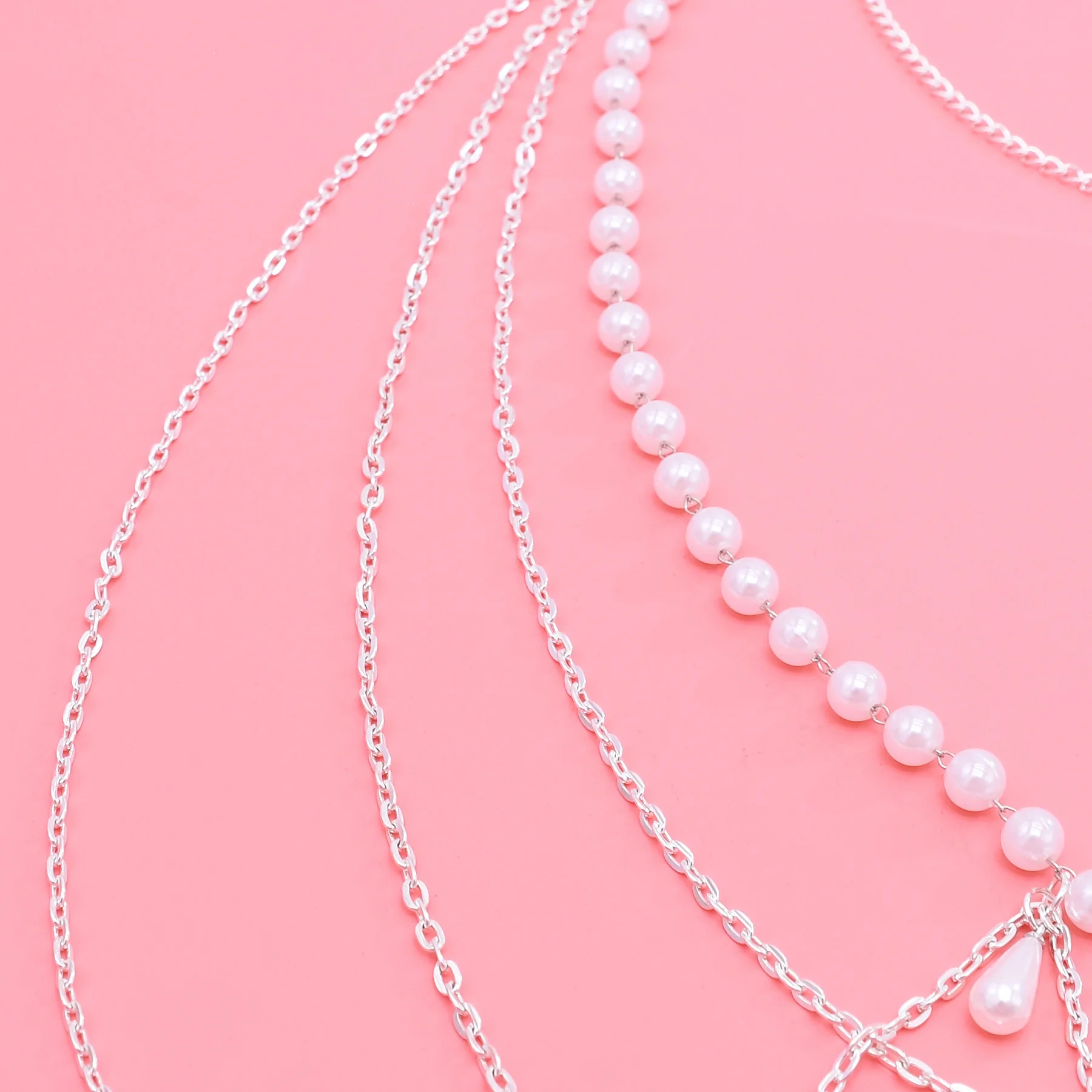 مثير الخصر حزام على شكل سلسلة متعدد الطبقات تقليد اللؤلؤ البطن الجسم سلسلة الموضة العصرية مجوهرات للنساء مهرجان اكسسوارات الحفلات #3