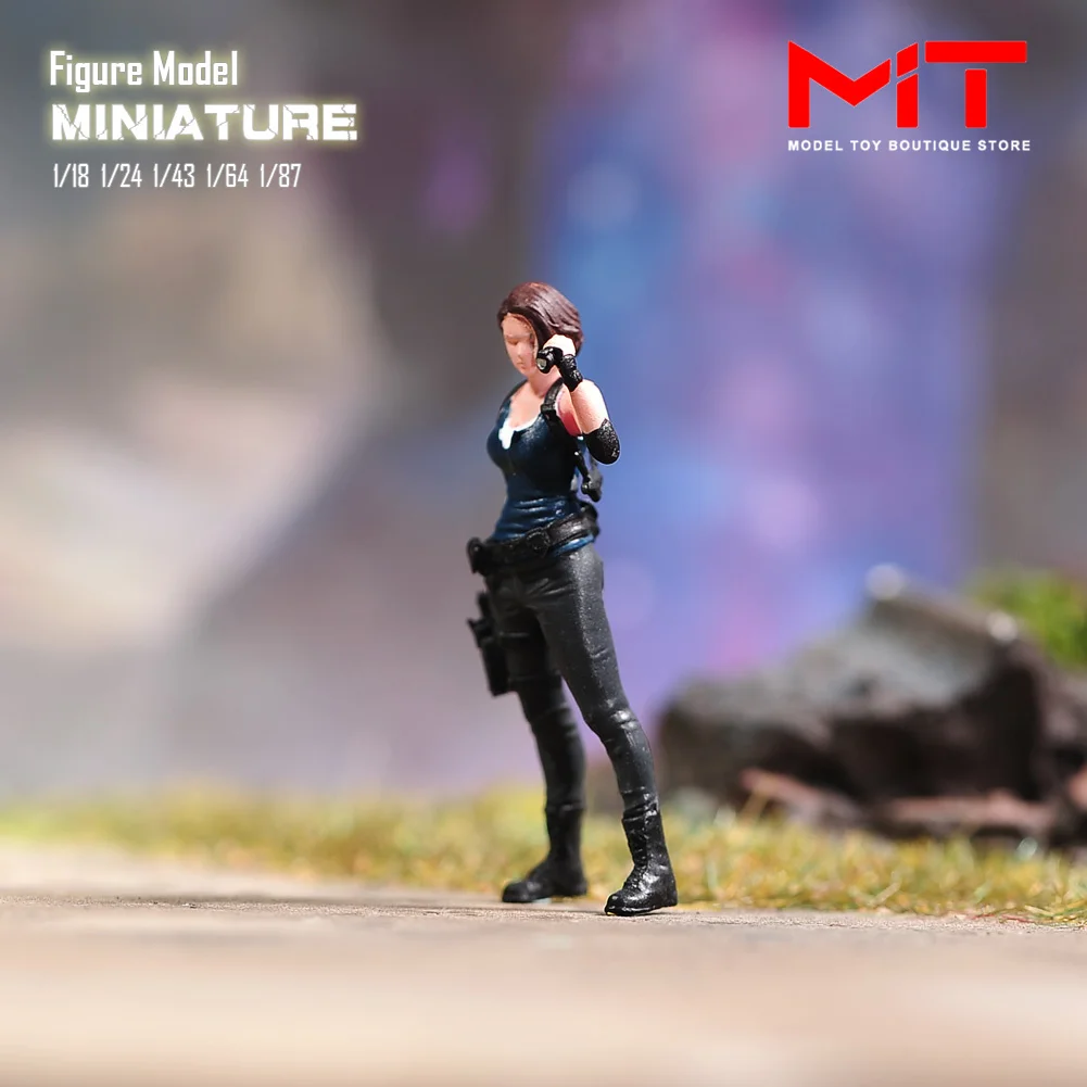 رسمت المنمنمات 1/87 1/64 1/43 1/24 1/18 الشعر القصير النساء مغامرة الوقت دمية صغيرة نموذج المشهد الدعامة ديكور تمثال ديوراما