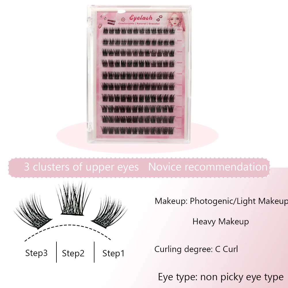DIY Cluster Lashes | Self-Adhesive Lash Clusters, Glue-Free, Easily Create a Full & Natural Look for Everyday Wear.