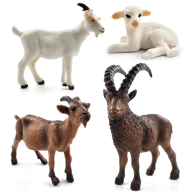 Simulation White Goat Sheep Animal Model Figurine Diy Home Decor Miniature Fairy Garden Decoration Accessories Modern