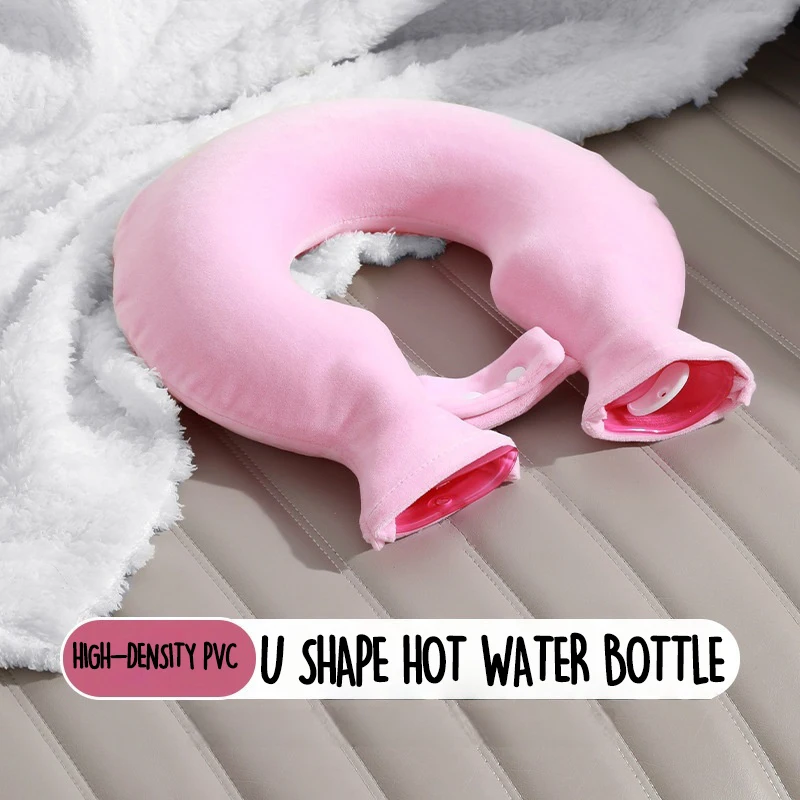 U Shape Hot Water Bottle for Neck Warm Shoulder Neck PVC Hot Water Bottle Bags Keep Warm Hot Water Bag Relieve Neck Pain Bags