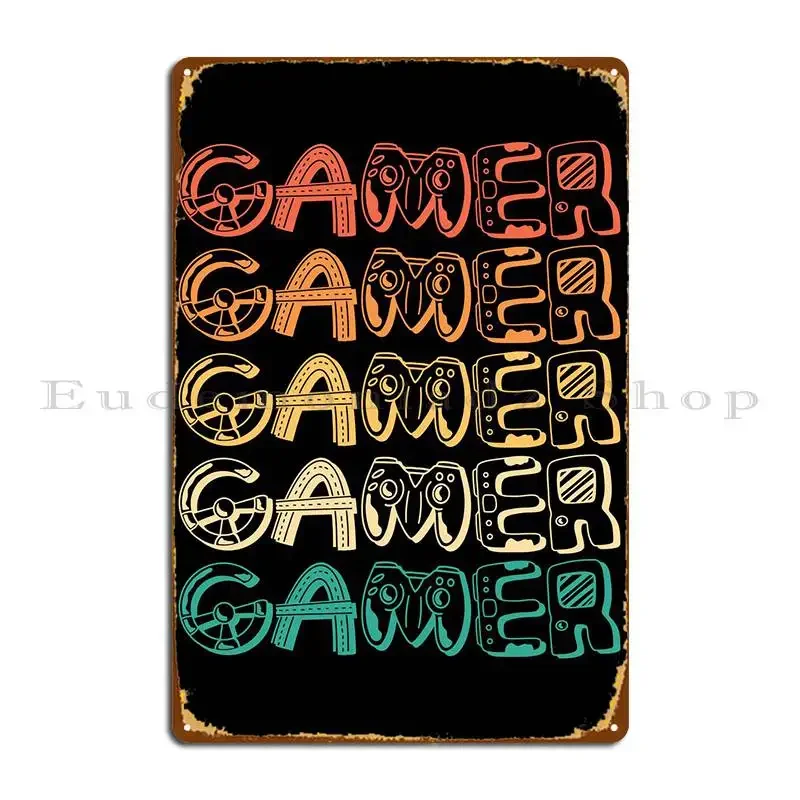 Retro Gaming Video Games Metal Sign Design Cinema Garage Wall Wall Mural Tin Sign Poster