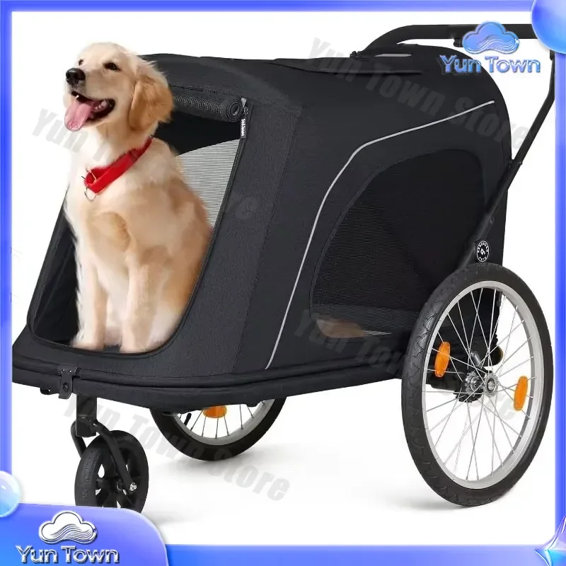 Oversized Foldable Pet Carts for Dogs Cats Small Animals Pet Trailers for Walking Hiking Travel Outdoor Use Dog Strollers Pet