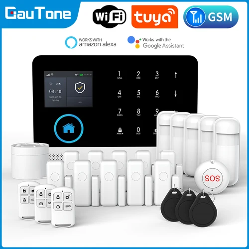 Imagen 1 del producto GauTone TUYA GSM sistema de alarma para seguridad antirrobo en el hogar 433MHz 2G WiFi alarma inalámbrica aplicación de hogar inteligente Control PG103