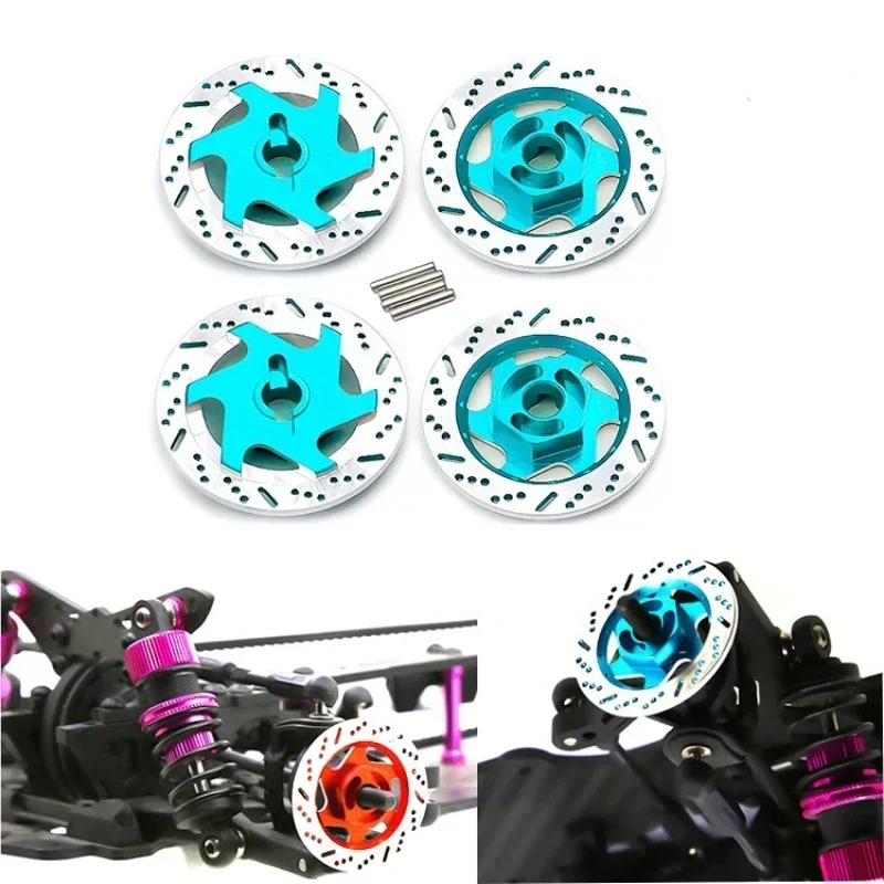 

4PCs metal brake disc wheel rim Box metal hex adapter for 1/10 Sakura D4 racing on-road RC car parts