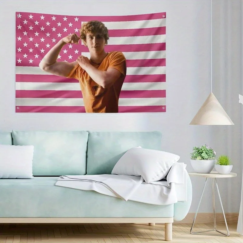 I Am Scobel Humorous Banner American Flag Design College Dorm Decor Fun Fabric Flag