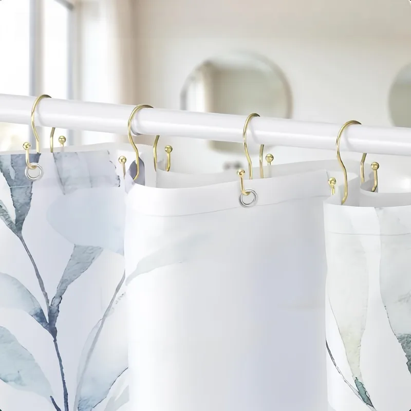 21 pcs Gold Iron Double Ear Shower Curtain Rings, Smooth Sliding, Fits Various Bathroom Shower Rods, Easy to Install view 4