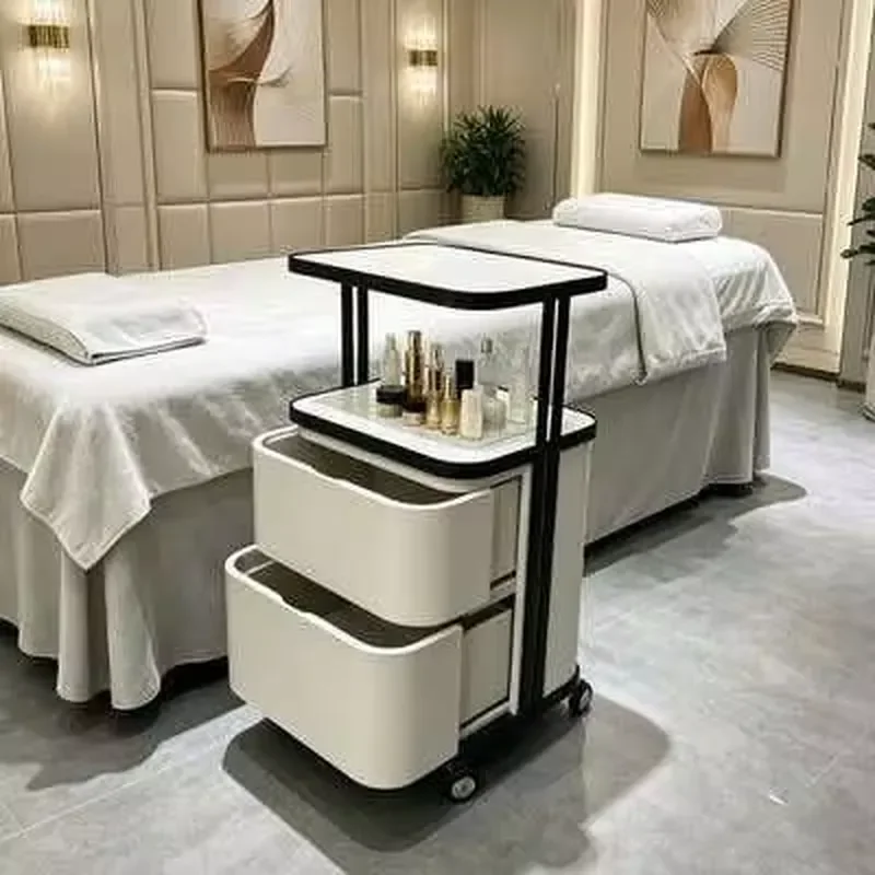 Removable Beauty Salon Storage Cart With Drawers Hair Dryer Holder For Hairdressers Tattoo Spa Professional Trolley Organizer