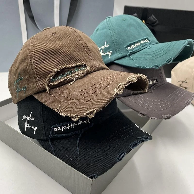 

Retro Retro Embroidered Baseball Hat New Big Headed Duck Tongue Hat Letter Fashion Sunshade Hat Women's Adjustable Sports Hat