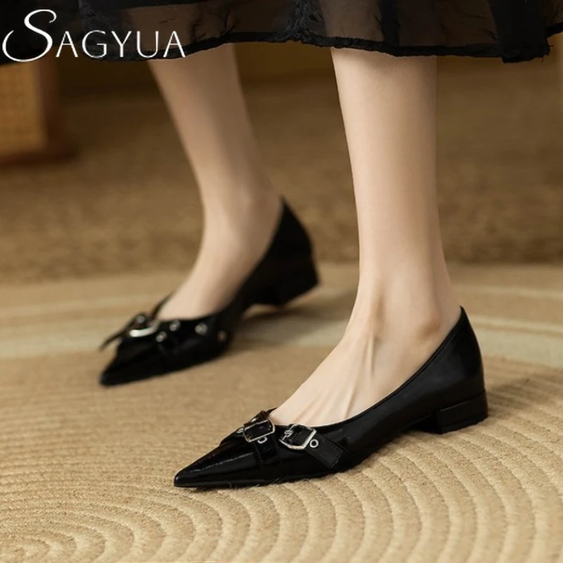 

Women Pointed Toe Heeled Shoes Sexy Party Sandals Summer 2025 New Dress Designer Woman Brand Buckle Elegant Shoes Zapatos Mujer