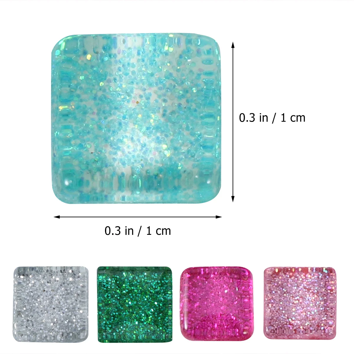 

200G Glitter Mosaic Glass Colorful Diy Craft Material For Kids Handmade Art Projects Square Crystal Pieces Tile Decor