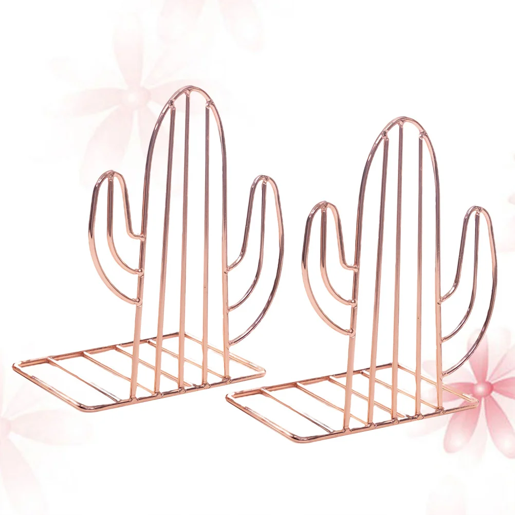 

1Pair Rose Gold Bookends Heavy Duty Metal Book Rack for Neatly Arranging Books Magazines Files At Home Office Book Stoppers