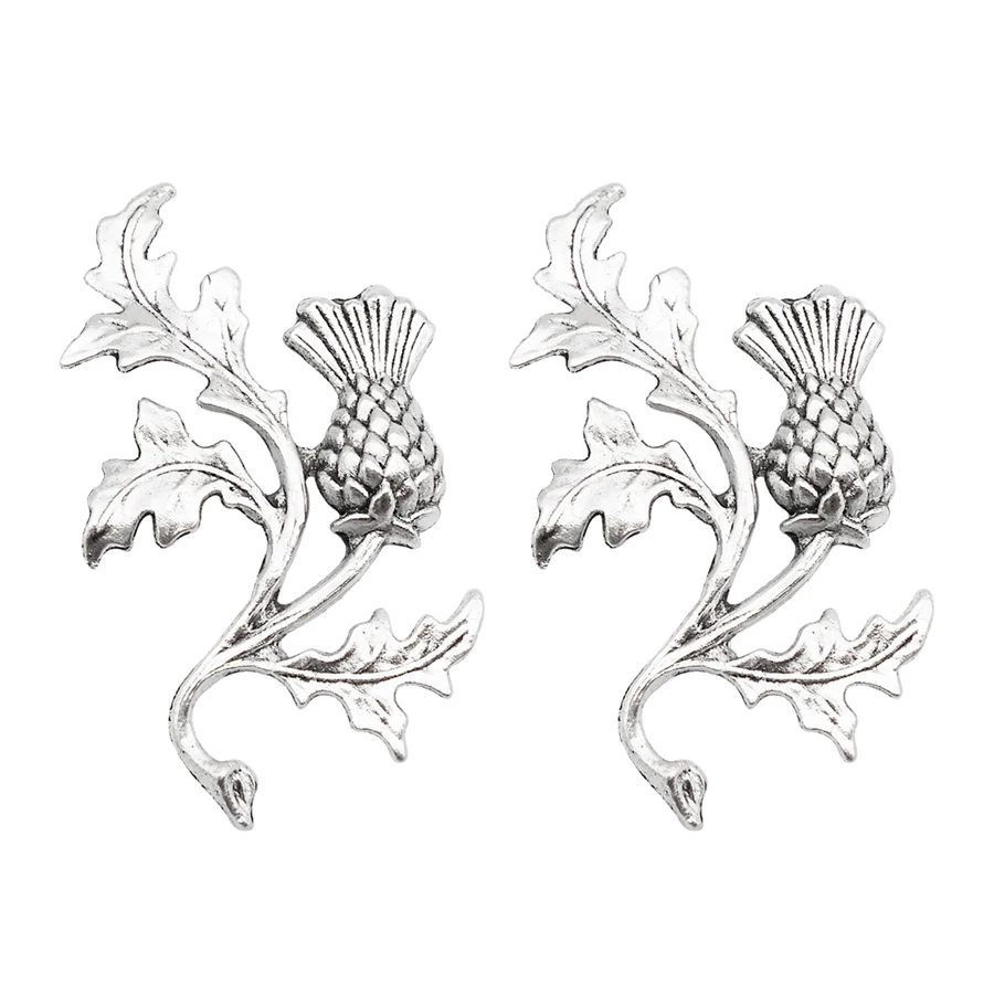 5PCS Alloy THISTLE Flower Pendants Charms Antique Colors Hot Sell Plant Model Home Decoration Findings 46*27mm