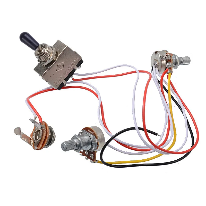 HH Guitar Electronics Assembly Prewired Control Circuit 1V 1T 3-Way Switch Output Jack Electric Guitar Wiring Harness Dual Coil