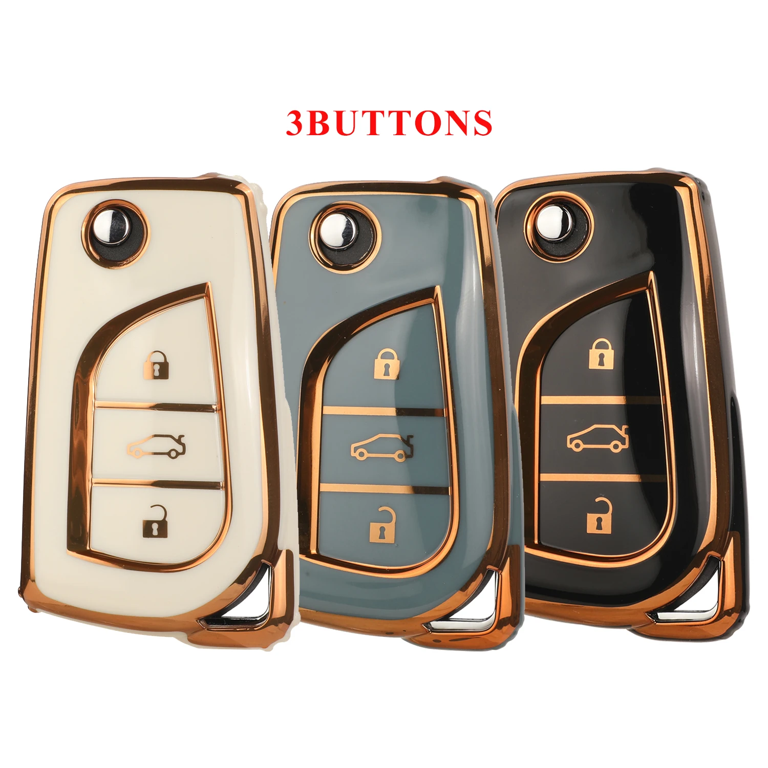 Jingyuqin Neuankömmling TPU Auto Schlüssel Shell Fall Anhänger für Toyota Auris Corolla Avensis Verso Yaris Aygo Scion Tc im
