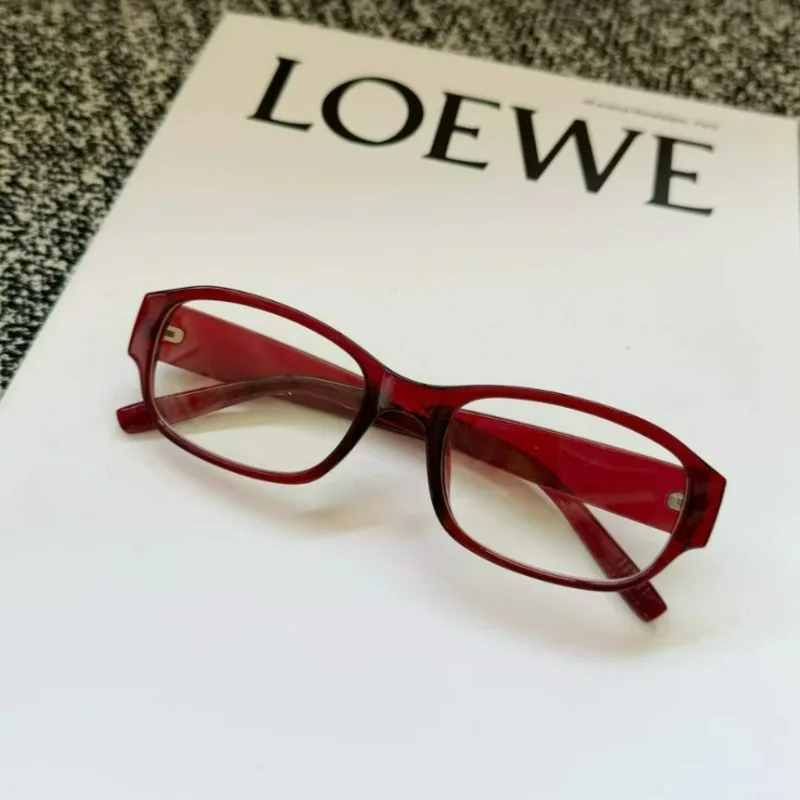 Harajuku نظارات ذات إطار ضيق حار بنات Y2K مكافحة الضوء الأزرق النظارات البصرية النساء الرجعية الأحمر Harajuku النظارات الحمراء النظارات #6