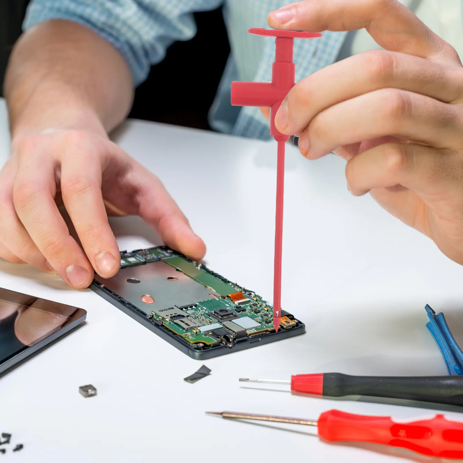 

2 шт. изолированные зажимы-крючки для мультиметра, пробивные зонды для автомобильных электрических испытаний, неразрушающий метод обнаружения неисправностей проводки