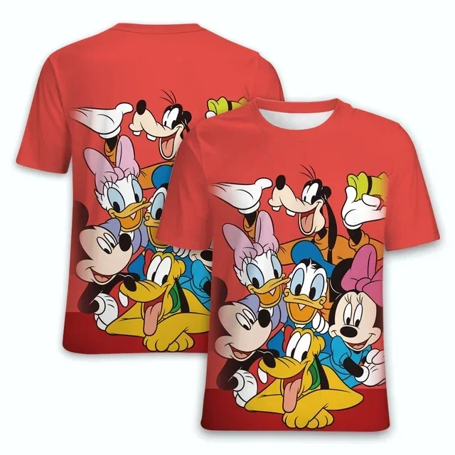 Mickey Minnie Boys Girls T-shirt Disney Men's T-shirt 3D Printing Goofy Short Sleeve MINISO Men's T-shirt Fashion Men's Clothing