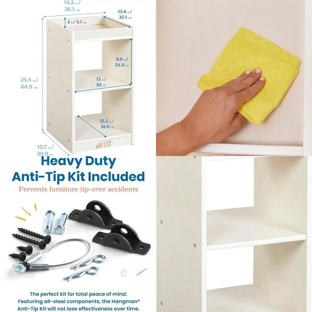 خزانة عرض عمودية بطبقتين، لمسة نهائية مغسولة باللون الأبيض #1