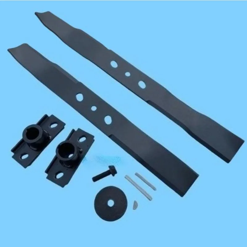 Lawn Mower Straight Blade with Oblique Hole Holder Blade Seat Screw Bolt Washer for Hand Push Lawn Mower Replacement Accessories