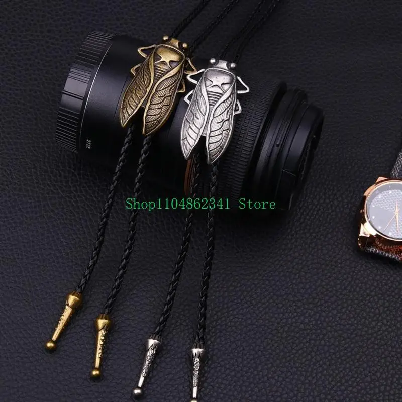 5asd chạm khắc Cicada Buckle Decor Bolo Tie cho nam nữ cô dâu vòng cổ đám cưới Western Cowboy Bolo Tie cho áo sơ mi
