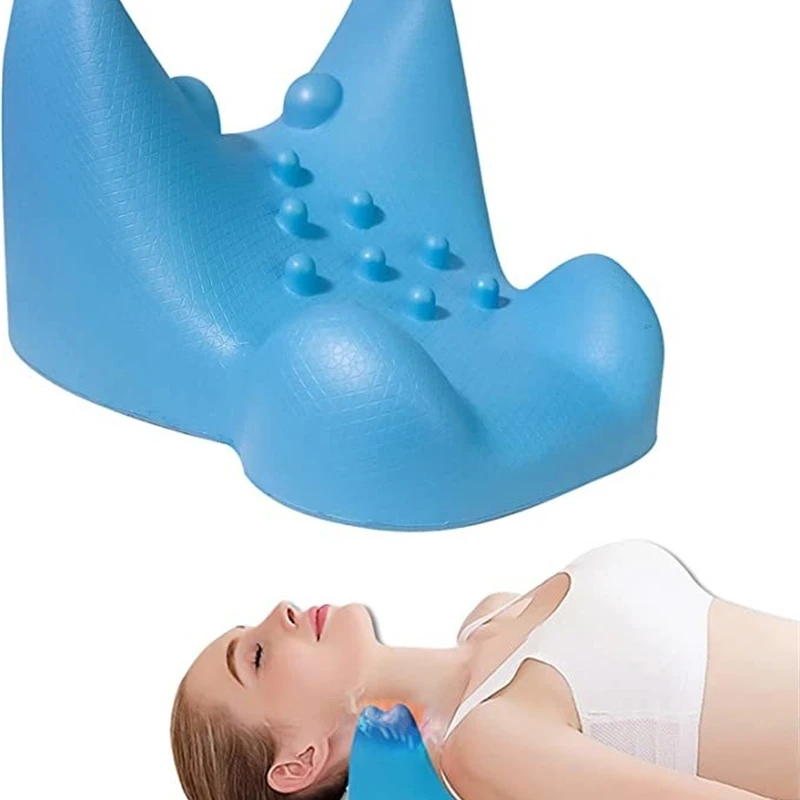 Head Neck Blue Massage Pillow For Relaxer Shoulder Muscle Portable Travel Cervical Spine Theraputic Support Soft Pu Pillows