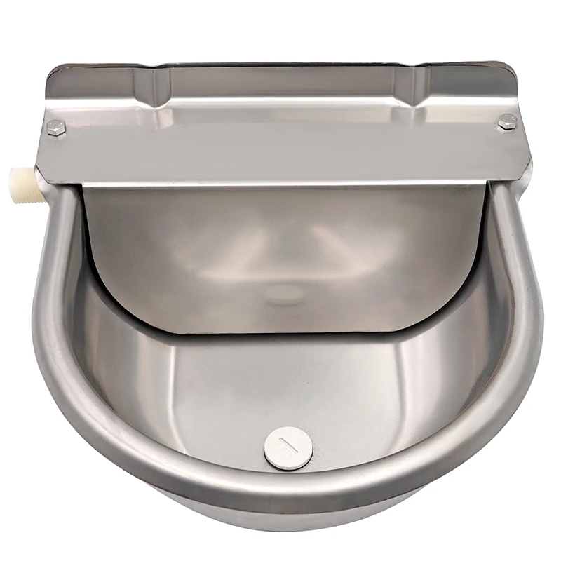 

Stainless Steel Drinker Bowl With Drain Hole Automatic Flat Float Trough Horse Cow Water Bowl Sheep Goat Cattle