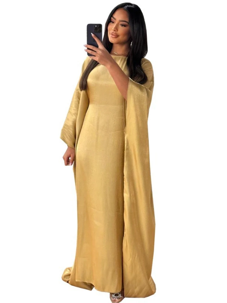 Autumn Fashion Muslim Women Dress Elegant Solid Chiffon Cloak Satin Dress Dubai Abaya Women - AliExpress 200000345 Autumn Fashion Muslim Women Dress Elegant Solid Chiffon Cloak Satin Dress Dubai Abaya Women - AliExpress 200000345