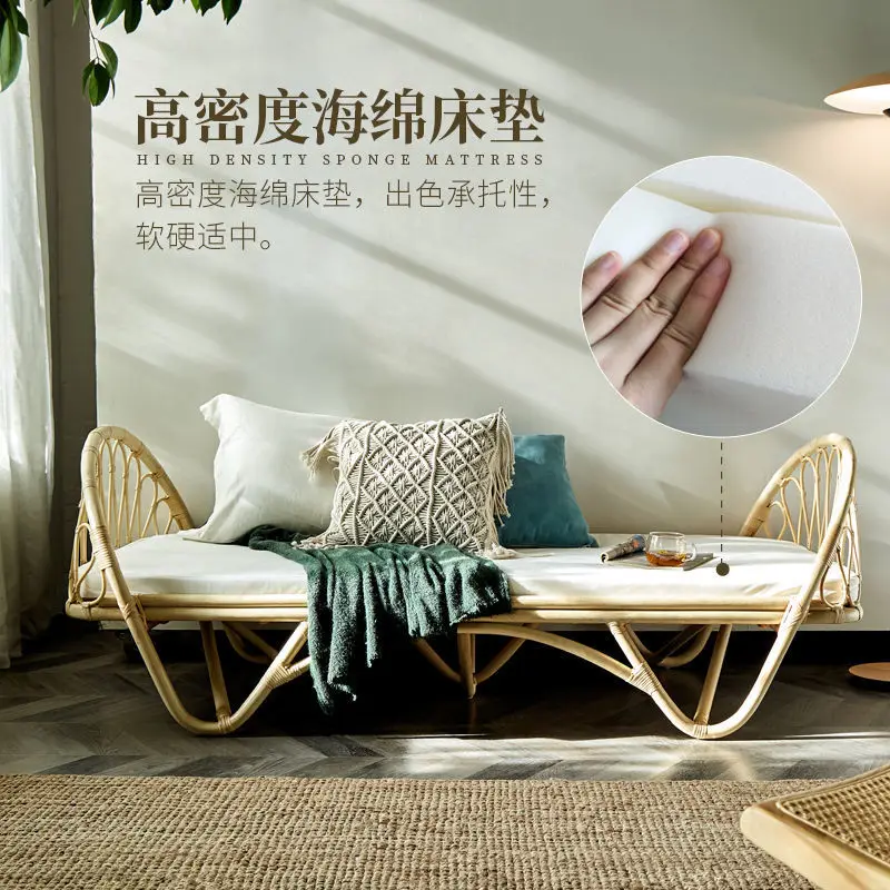 Natural Indonesian Rattan Children's Bed B & B Single Child Bed Nordic Japanese Rattan
