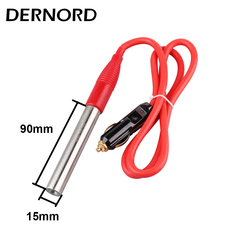 DERNORD 12V Immersion DC Cartridge Heater 24V 100w 200w Car/Camper with Water Proof Cable Portable Heating Element for Water